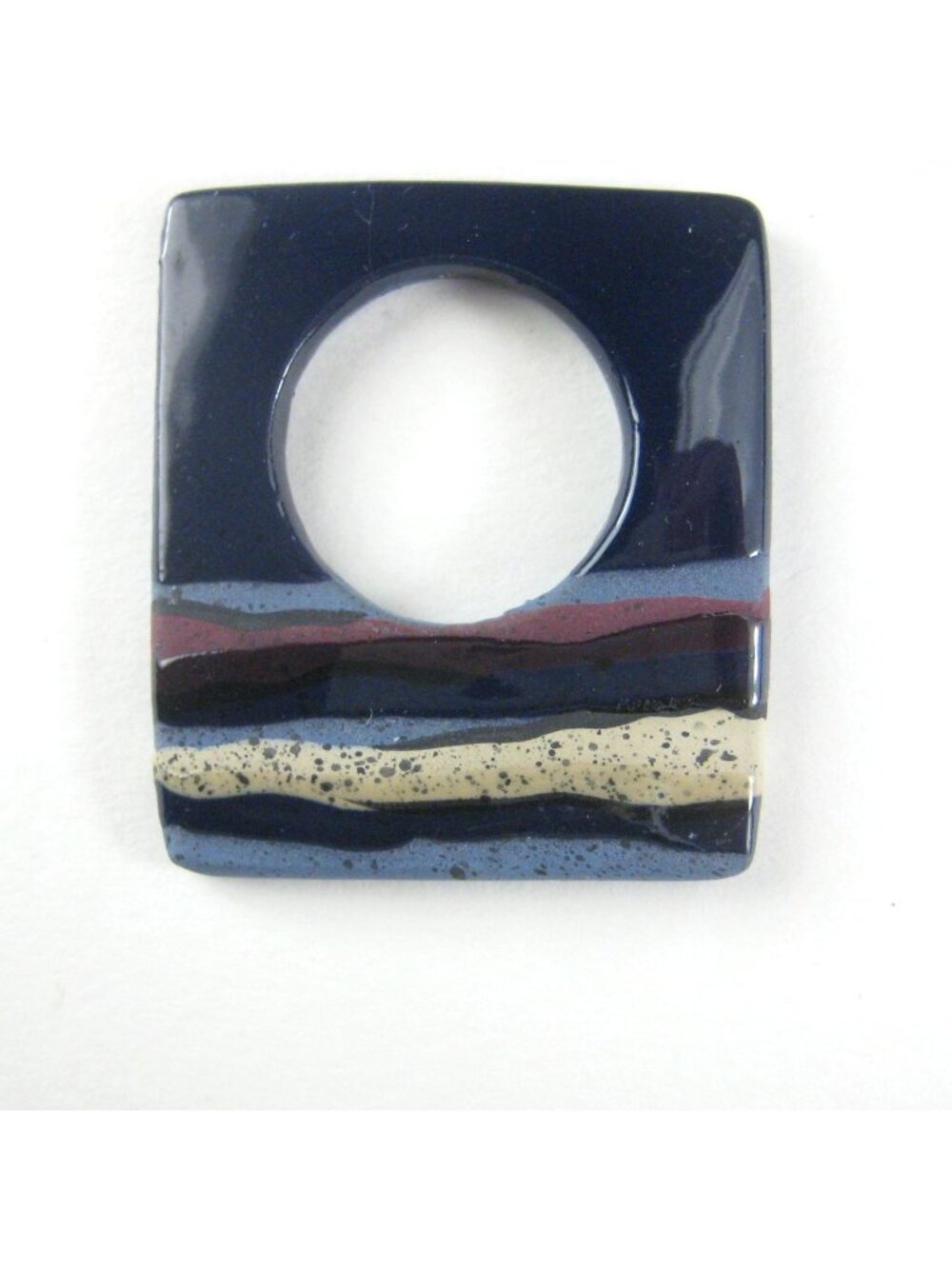 Ceramic Square Pendant Focal Layered Color Design